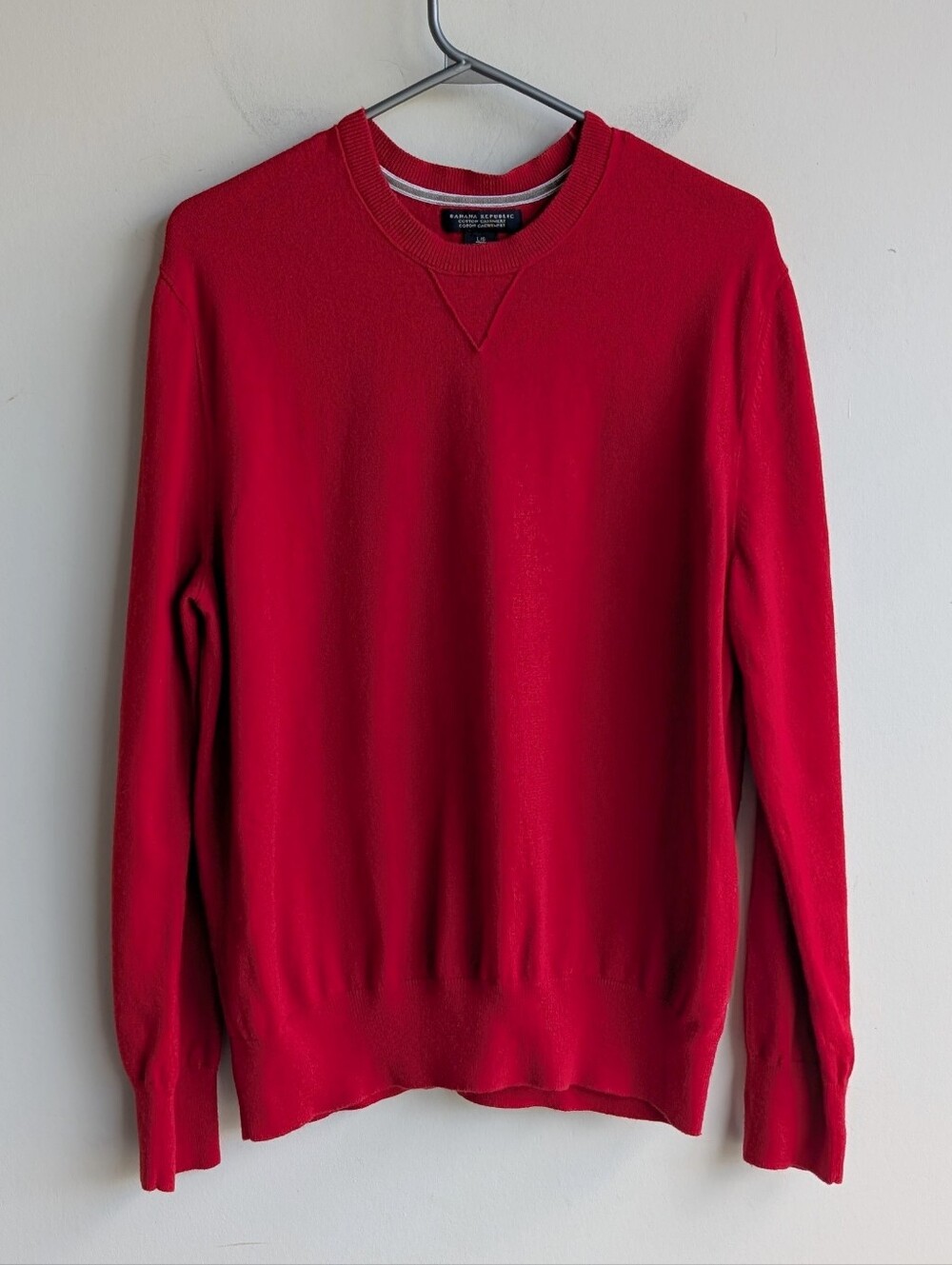 Banana Republic Cashmere/Cotton Men's Red Crewneck Sweater